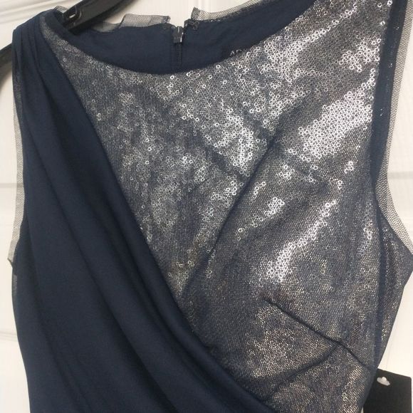 NWT Adrianna Papell Evening Navy Cocktail Dress, Size 4 - Picture 4 of 8